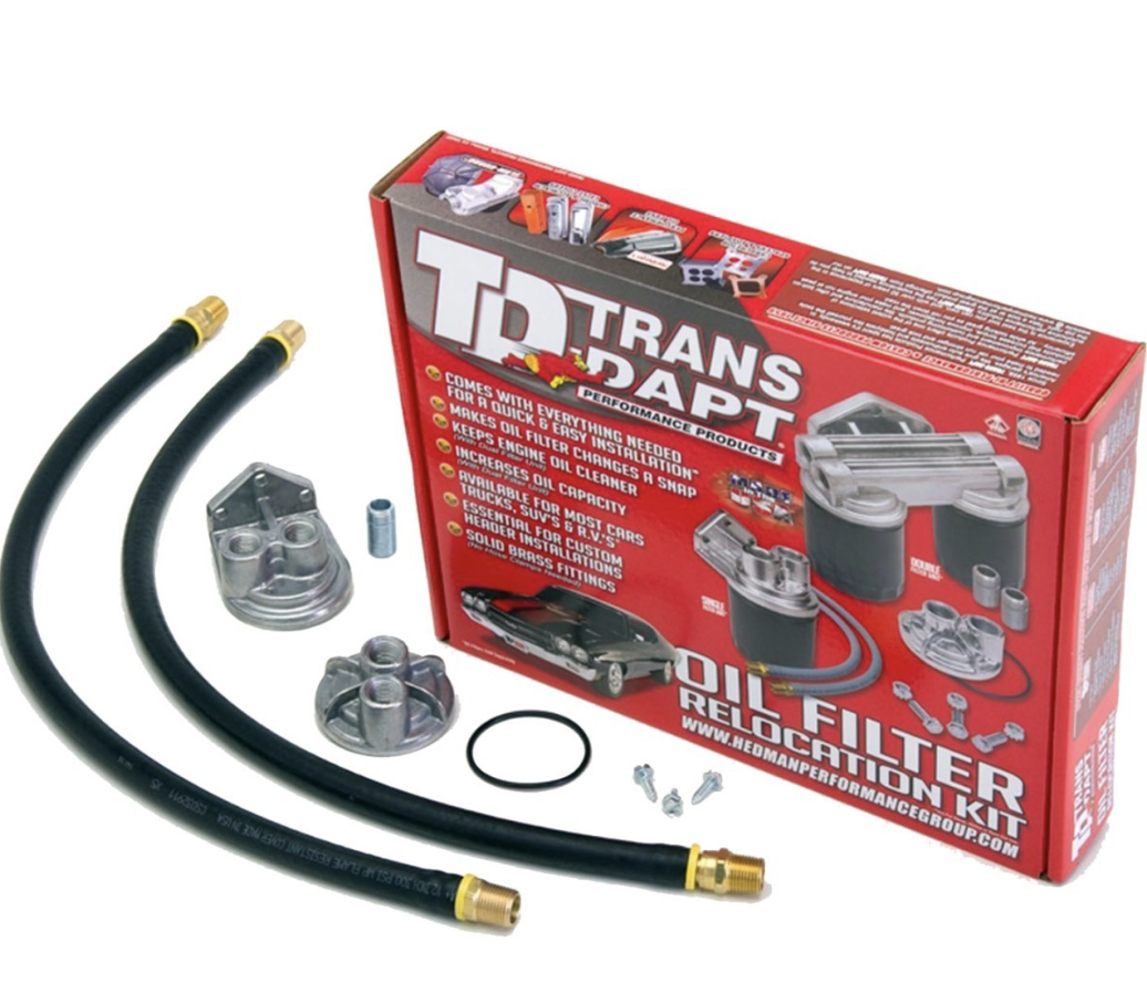 Trans-dapt olje filter relocation kit