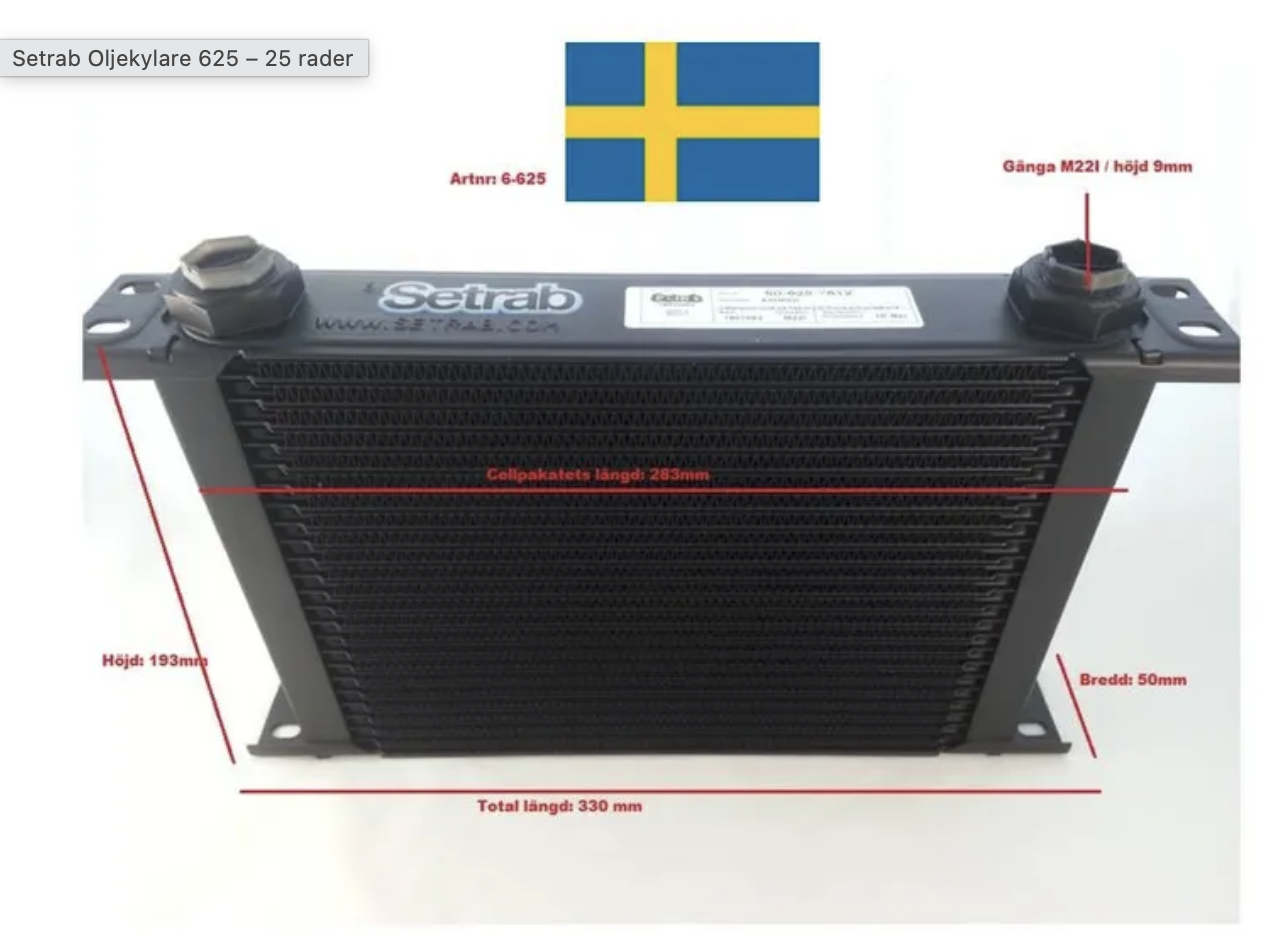 Setrab Oljekylare 625 – 25 rader